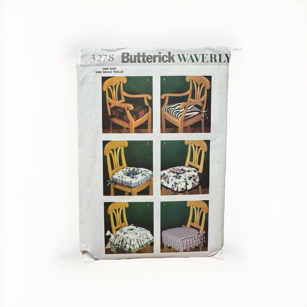 Butterick 3278 Waverly Sewing Pattern Easy Chair Pads Cushions Home Decorating